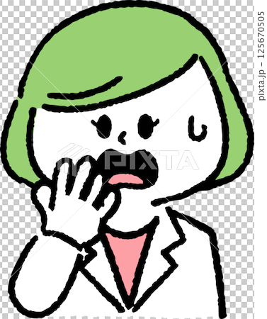 驚いている白衣を着た女性 125670505