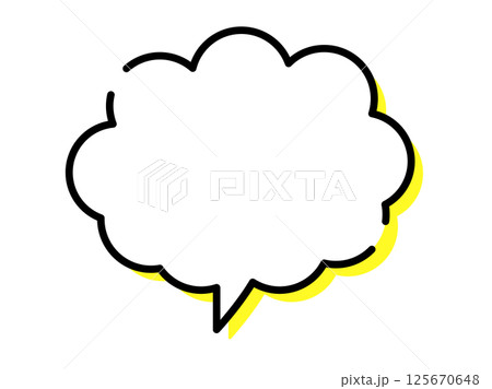 ポップな影付きの雲の吹き出し ポップな影付きの雲の吹き出し 125670648