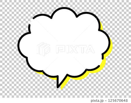 Cloud speech bubble with pop shadow Cloud speech bubble with pop shadow 125670648