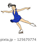 フィギュアスケートの選手(女子シングル、ジャンプの着地) 125670774