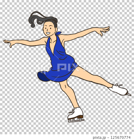 花式滑冰選手(女子單人滑、跳躍落地) 花式滑冰選手(女子單人滑、跳躍落地) 125670774