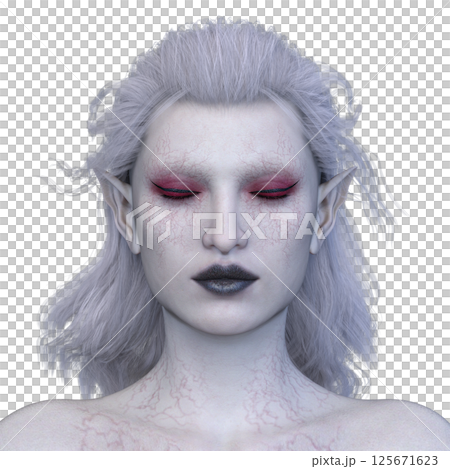 Female vampire face close up Female vampire face close up 125671623
