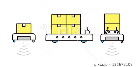 シンプル　イラスト　工場の自動化のイメージのベクターイラスト 125672108