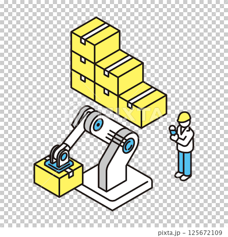 Simple illustration of factory automation image vector illustration 125672109