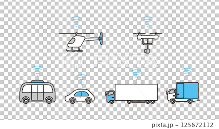 自動駕駛汽車向量圖的簡單說明 125672112