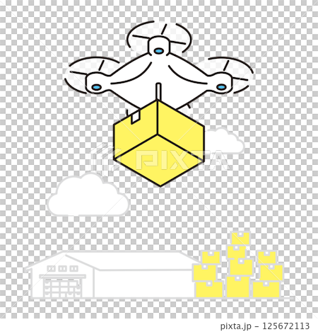 Simple illustration Vector illustration of a drone delivering luggage 125672113