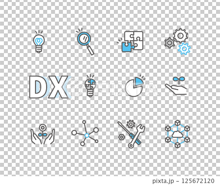 Simple illustration DX image icon set vector illustration 125672120