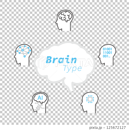 Simple illustration of various types of brains vector illustration 125672127