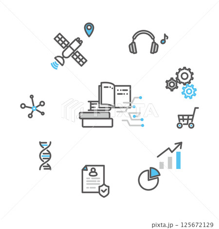 シンプル　イラスト　AIテクノロジーのイメージのベクターイラスト 125672129