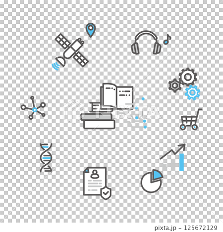 シンプル　イラスト　AIテクノロジーのイメージのベクターイラスト 125672129