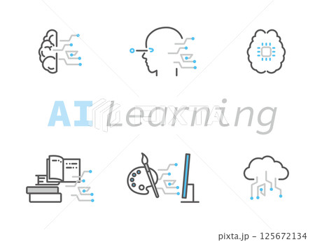 シンプル イラスト AI学習のイメージのベクターイラスト シンプル イラスト AI学習のイメージのベクターイラスト 125672134