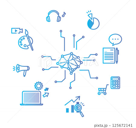 シンプル　イラスト　AIのイメージのベクターイラスト 125672141