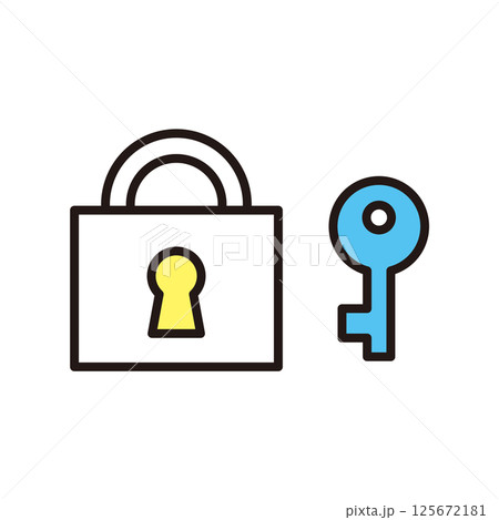 シンプル　イラスト　サイバーセキュリティのアイコンのベクターイラスト 125672181