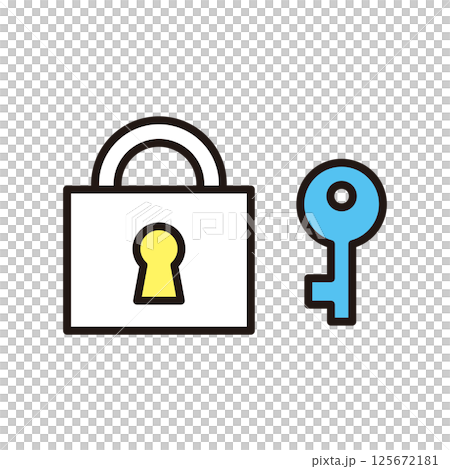 シンプル　イラスト　サイバーセキュリティのアイコンのベクターイラスト 125672181