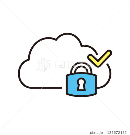 シンプル　イラスト　サイバーセキュリティのアイコンのベクターイラスト 125672183