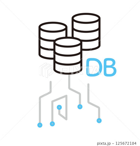 シンプル　イラスト　DBのイメージのアイコンのベクターイラスト 125672184