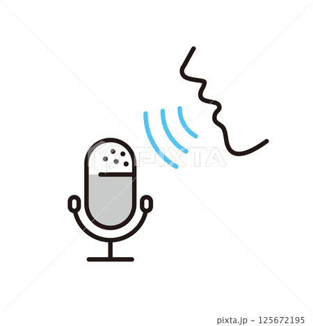 シンプル イラスト 音声認証のベクターイラスト シンプル イラスト 音声認証のベクターイラスト 125672195