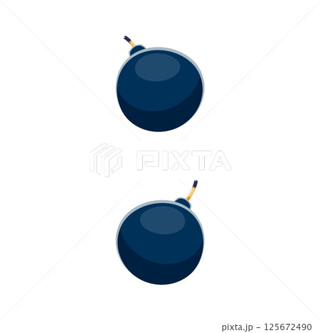 Colon symbol as two cartoon bombs with fuses...のイラスト素材 [125672490] - PIXTA