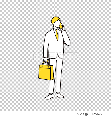 商人在智慧型手機上交談 125672592