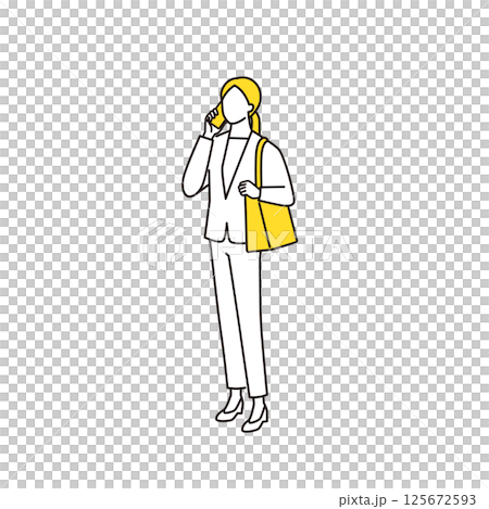 スマホで話しているビジネスパーソン 125672593