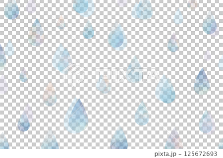 雨のフレームイラスト、梅雨の水彩背景 125672693