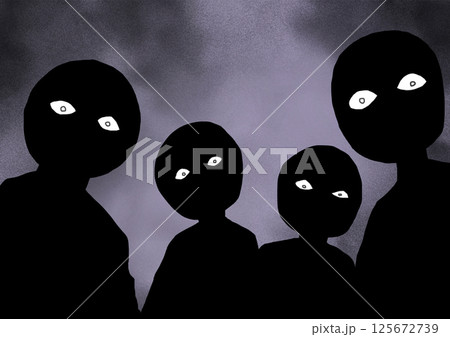冷めた目で見下す人々 黒 背景 冷めた目で見下す人々 黒 背景 125672739