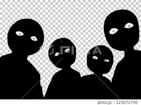 冷めた目で見下す人々 黒 125672740
