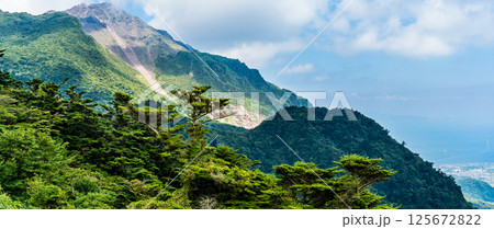 新緑の仁田峠　平成新山を望む　パノラマ【長崎県雲仙市】 125672822