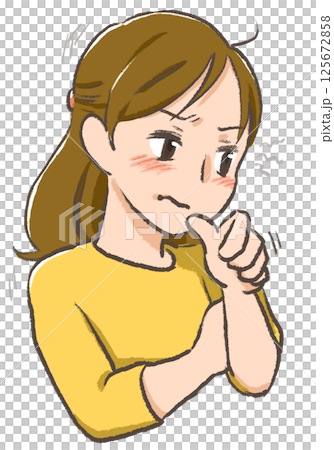 月經前後的煩惱 手繪插畫 煩躁 月經前後的煩惱 手繪插畫 煩躁 125672858