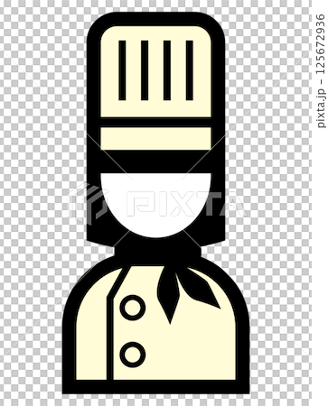 Chef cook simple color illustration icon Chef cook simple color illustration icon 125672936