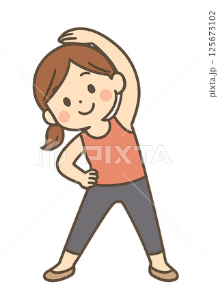 ストレッチをする女子 125673102