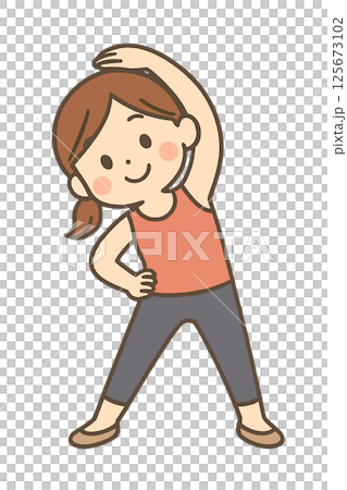 女孩做伸展運動 女孩做伸展運動 125673102