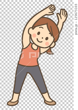 女孩做伸展運動 125673103