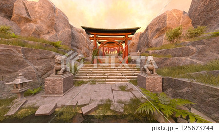 岩山の寺院 125673744