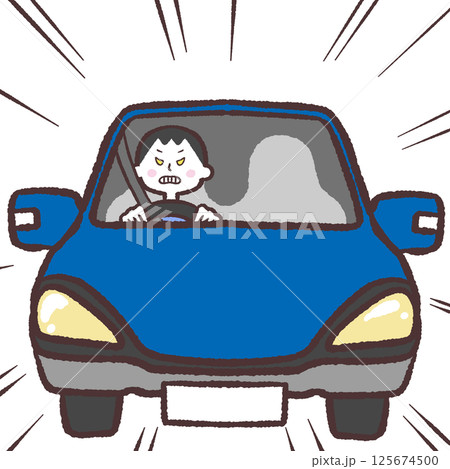 運転が荒い男性イラスト 125674500