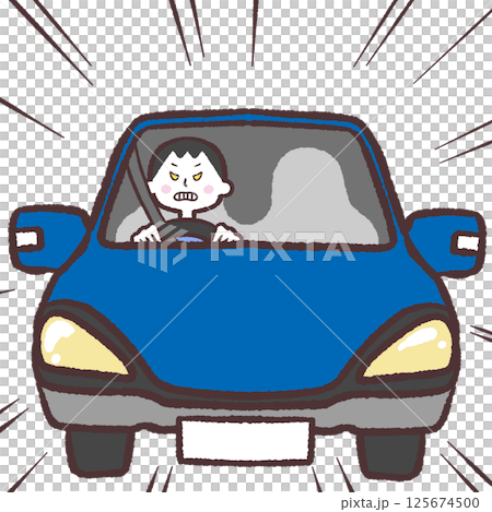 運転が荒い男性イラスト 125674500