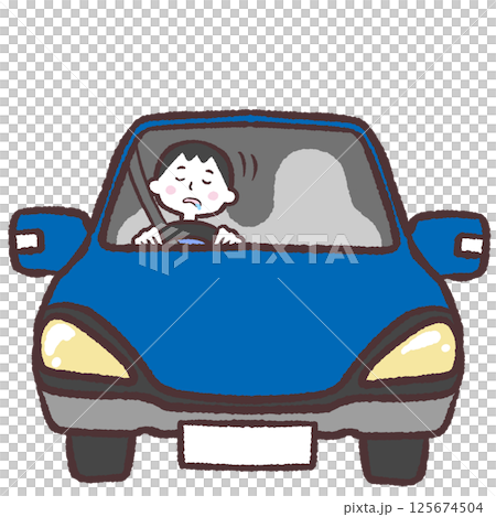 昏昏欲睡的開車的男性插畫 昏昏欲睡的開車的男性插畫 125674504