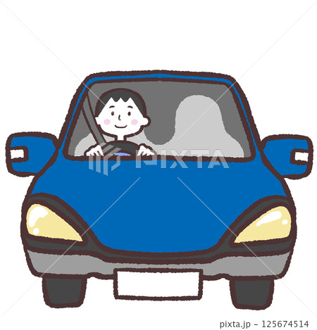 車を運転する男性イラスト 125674514