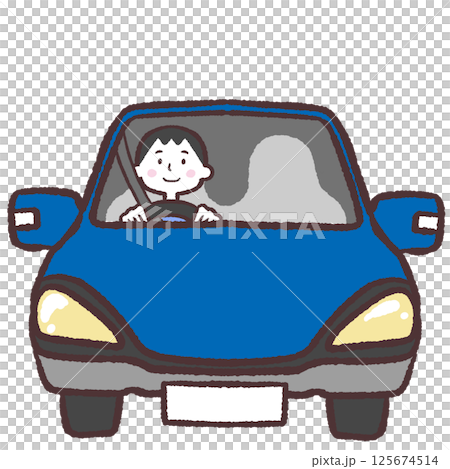 車を運転する男性イラスト 125674514