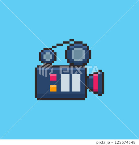 Pixel art movie camera game asset design 125674549