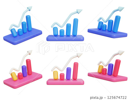 vertical bar graph chart 3D icon Business and Financial Growth 125674722