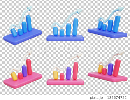 vertical bar graph chart 3D icon Business and Financial Growth 125674722