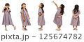 全身で背景白のワンピース姿の女の子 125674782