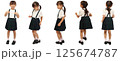 幼稚園のスカート姿の女の子 125674787