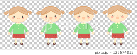 4 types of smiling girls 125674813