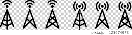 Smartphone and live video streaming radio tower icon 125674978