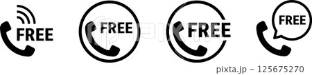 フリー ダイアル受話器・電話アイコン 125675270