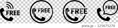 フリー ダイアル受話器・電話アイコン 125675270