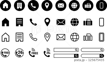 名刺・ビジネスカード用アイコン・マークセット 125675435