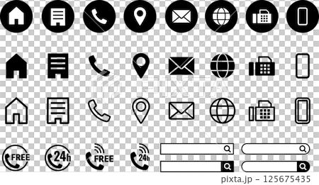 名片的圖標和標記集 125675435